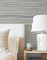 Tapestry Stitch Navy Wallpaper with Raised Ink Weaves Pattern - York OI0625