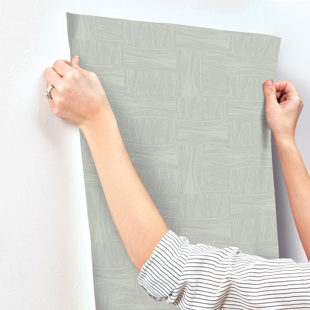 Wicker Dot Sage Metallic Geometric Non-Woven Wallpaper - York OI0631