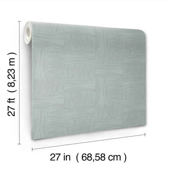 Wicker Dot Slate Blue Metallic Geometric Wallpaper - York OI0634
