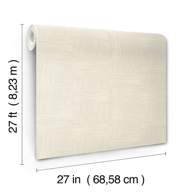 Wicker Dot Beige Wallpaper with Metallic Geometric Weave - York OI0635