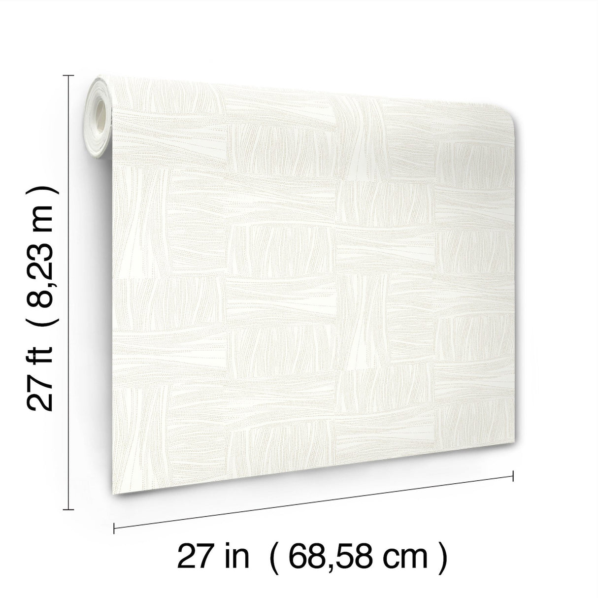 Wicker Dot Ivory Wallpaper with Metallic Geometric Dot Weave - York OI0636