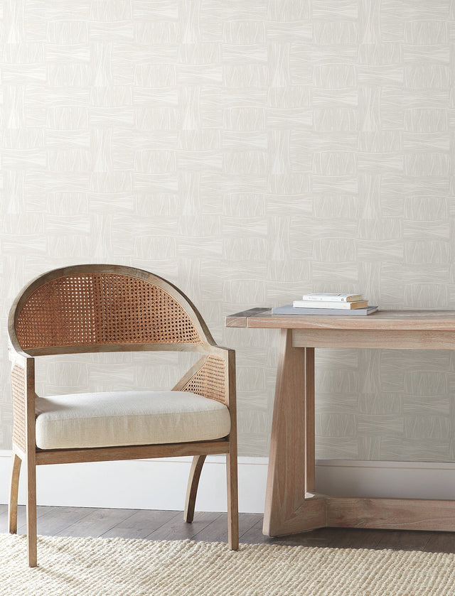 Wicker Dot Ivory Wallpaper with Metallic Geometric Dot Weave - York OI0636
