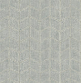Flatiron Geometric Grey Sky Wallpaper with Metallic Chevron Herringbone Style - York OI0641