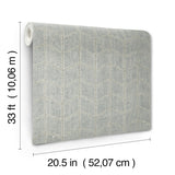 Flatiron Geometric Grey Sky Wallpaper with Metallic Chevron Herringbone Style - York OI0641