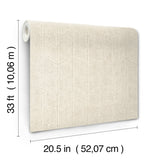 Flatiron Geometric Oyster Wallpaper with Metallic Chevron Pattern - York OI0642