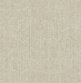 Flatiron Geometric Taupe Wallpaper with Metallic Chevron & Houndstooth Motif - York OI0643