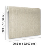 Flatiron Geometric Taupe Wallpaper with Metallic Chevron & Houndstooth Motif - York OI0643