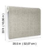 Flatiron Geometric Cement Wallpaper with Metallic Chevron Pattern - York OI0645