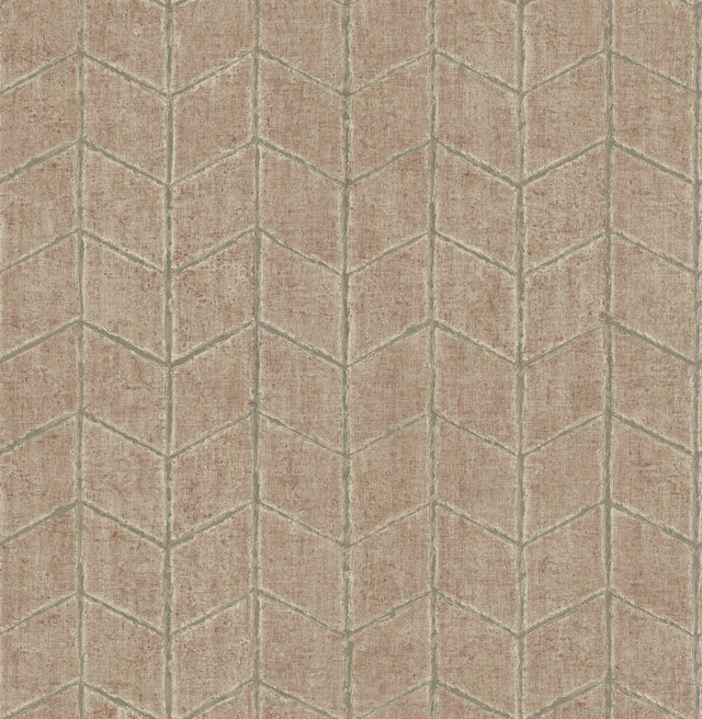 Flatiron Geometric Brick Wallpaper with Raised Ink Chevron Texture - York OI0646