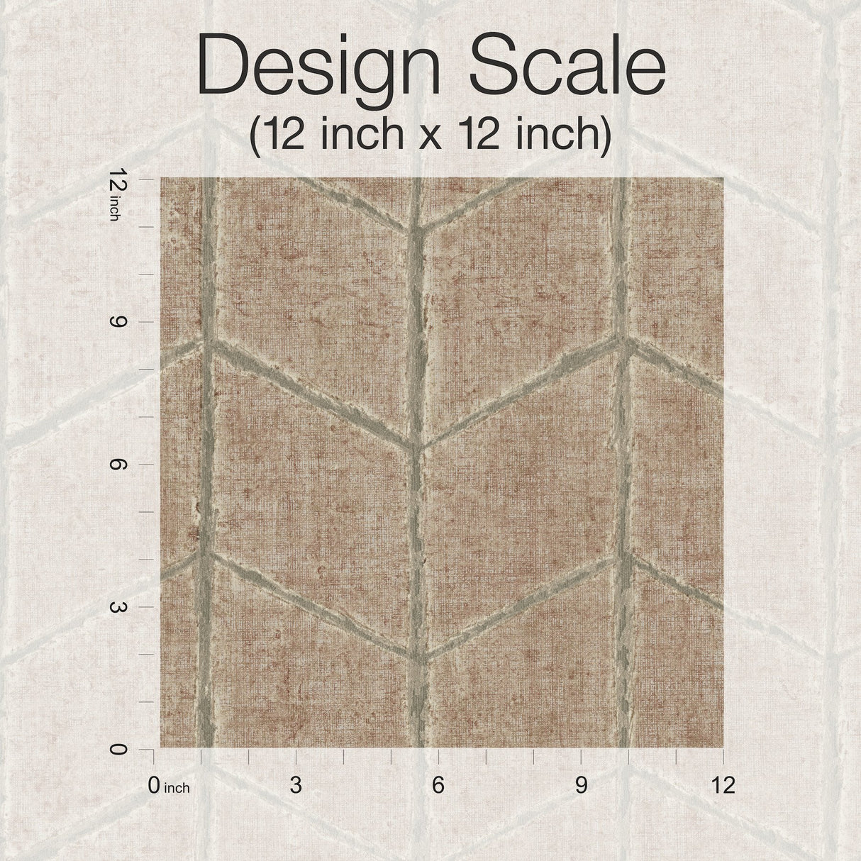 Flatiron Geometric Brick Wallpaper with Raised Ink Chevron Texture - York OI0646