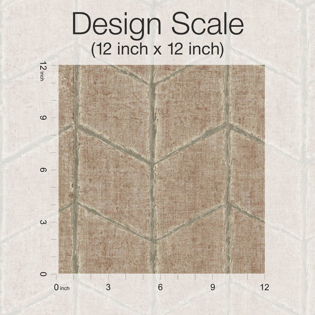 Flatiron Geometric Brick Wallpaper with Raised Ink Chevron Texture - York OI0646