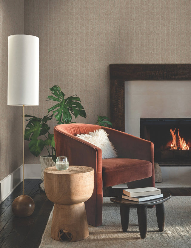 Flatiron Geometric Brick Wallpaper with Raised Ink Chevron Texture - York OI0646
