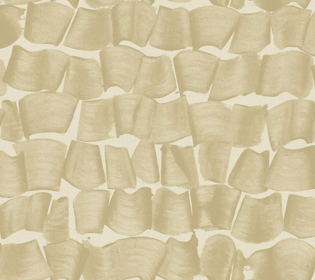 Brushed Ink Gold Wallpaper with Abstract Brushstroke Pattern - York OI0652