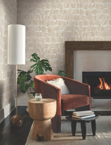 Brushed Ink Blush Wallpaper with Shodo Brushstroke Motif - York OI0653