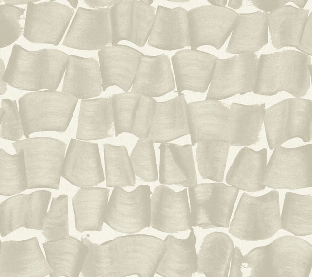 Brushed Ink Taupe Wallpaper with Calligraphic Brushstroke Pattern - York OI0654