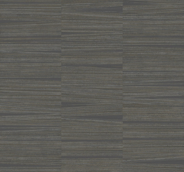 Line Stripe Charcoal Metallic Textured Wallpaper - York OI0661