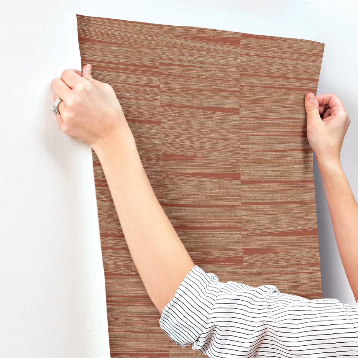 Line Stripe Brick Metallic Textures Wallpaper - York OI0662