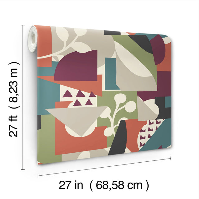 Cut Outs Forest Wallpaper with Geometric Botanical Motif - York OI0671