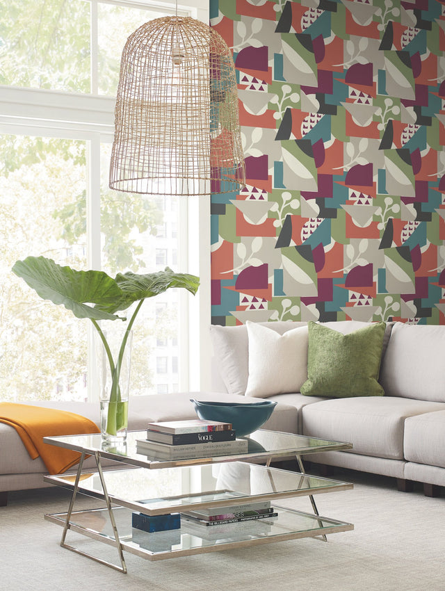 Cut Outs Forest Wallpaper with Geometric Botanical Motif - York OI0671