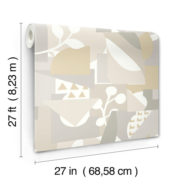 Cut Outs Neutral Geometric Abstract Wallpaper - York OI0672
