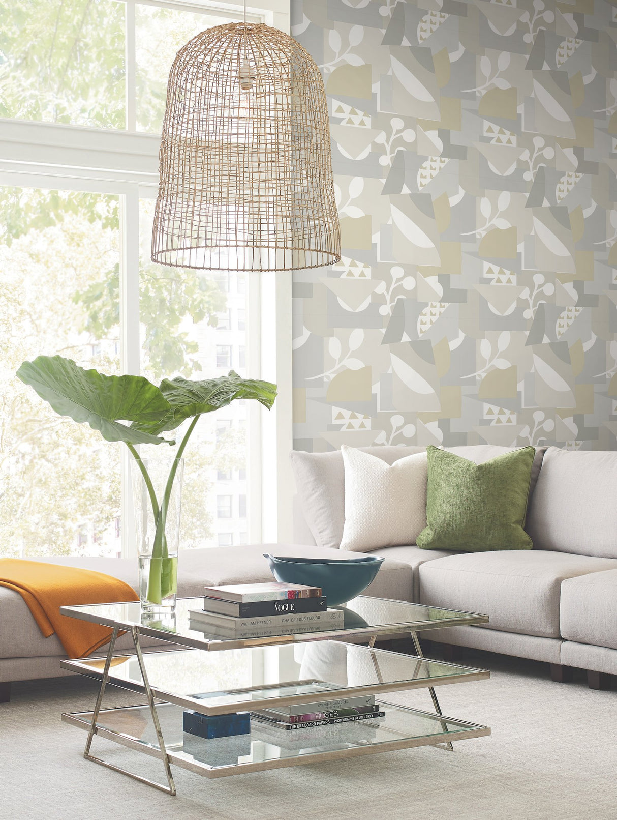 Cut Outs Neutral Geometric Abstract Wallpaper - York OI0672
