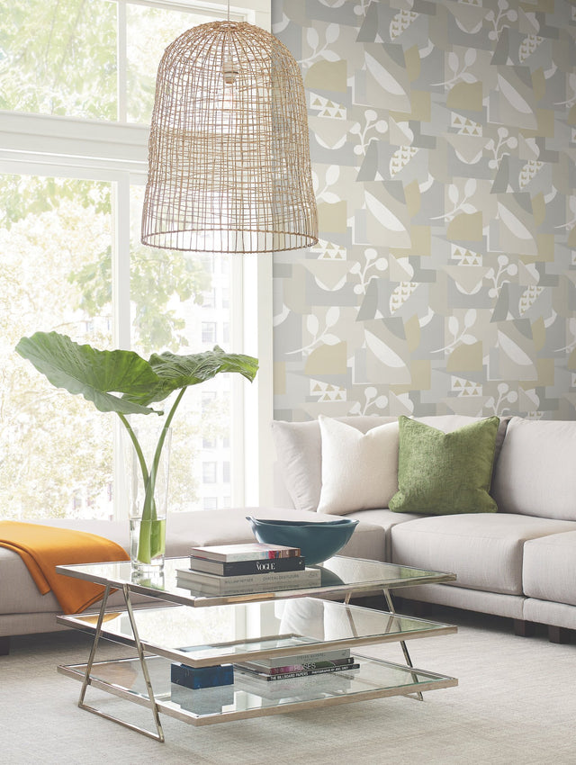 Cut Outs Neutral Geometric Abstract Wallpaper - York OI0672