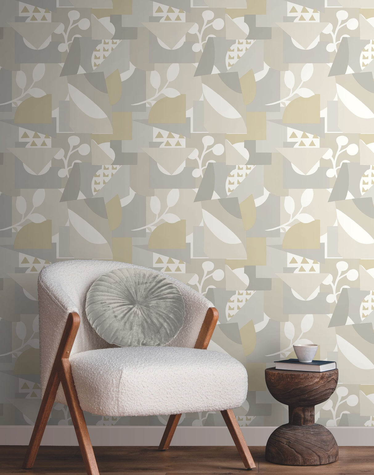 Cut Outs Neutral Geometric Abstract Wallpaper - York OI0672