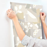 Cut Outs Neutral Geometric Abstract Wallpaper - York OI0672