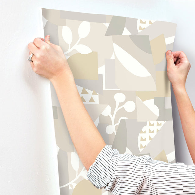 Cut Outs Neutral Geometric Abstract Wallpaper - York OI0672