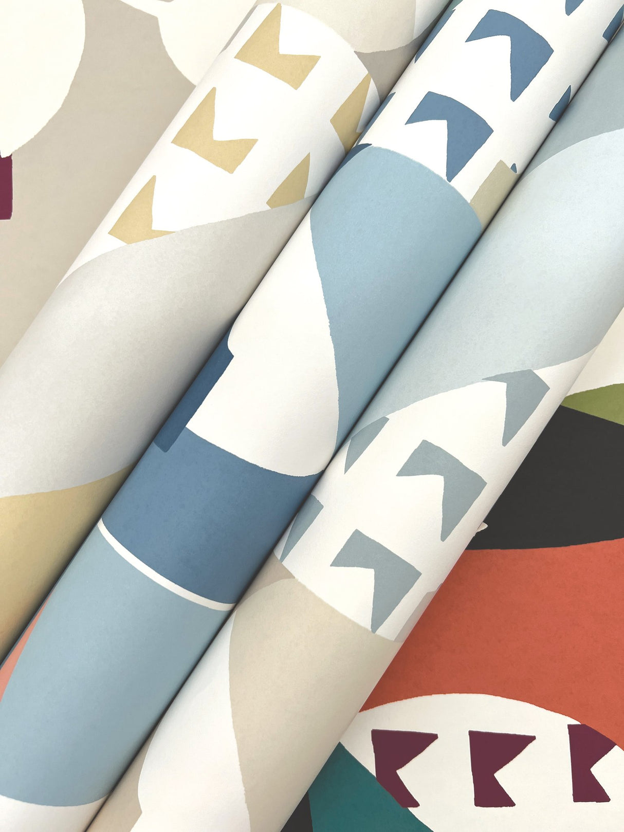 Cut Outs Blue Geometric Matte Non-Woven Unpasted Wallpaper - York OI0674