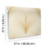 Papyrus Plume Beige Botanical Metallic Wallpaper - York OI0681