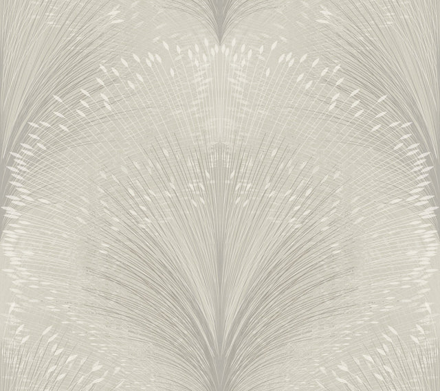 Papyrus Plume Grey Metallic Botanical Wallpaper - York OI0684