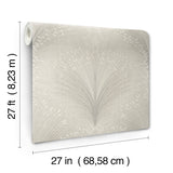 Papyrus Plume Grey Metallic Botanical Wallpaper - York OI0684
