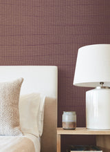 Natural Grid Mulberry Wallpaper with Metallic Geometric Lattice - York OI0691