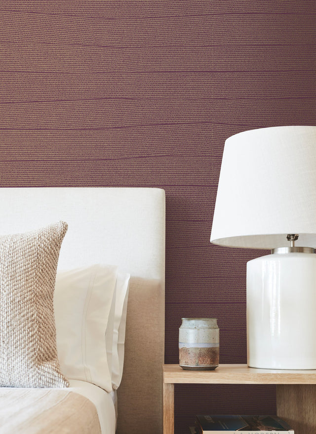 Natural Grid Mulberry Wallpaper with Metallic Geometric Lattice - York OI0691