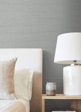 Natural Grid Greyed Sky Wallpaper with Geometric Lattice Pattern, Non Woven Unpasted - York OI0693