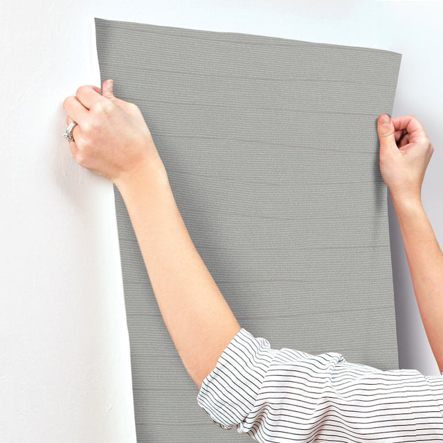 Natural Grid Greyed Sky Wallpaper with Geometric Lattice Pattern, Non Woven Unpasted - York OI0693