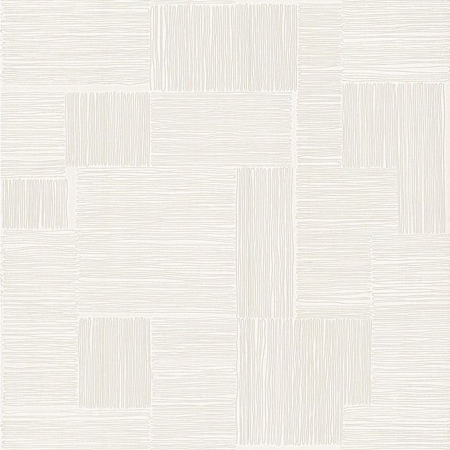 Contour Ivory Geometric Metallic Vinyl on Non Woven Wallpaper - York OI0701