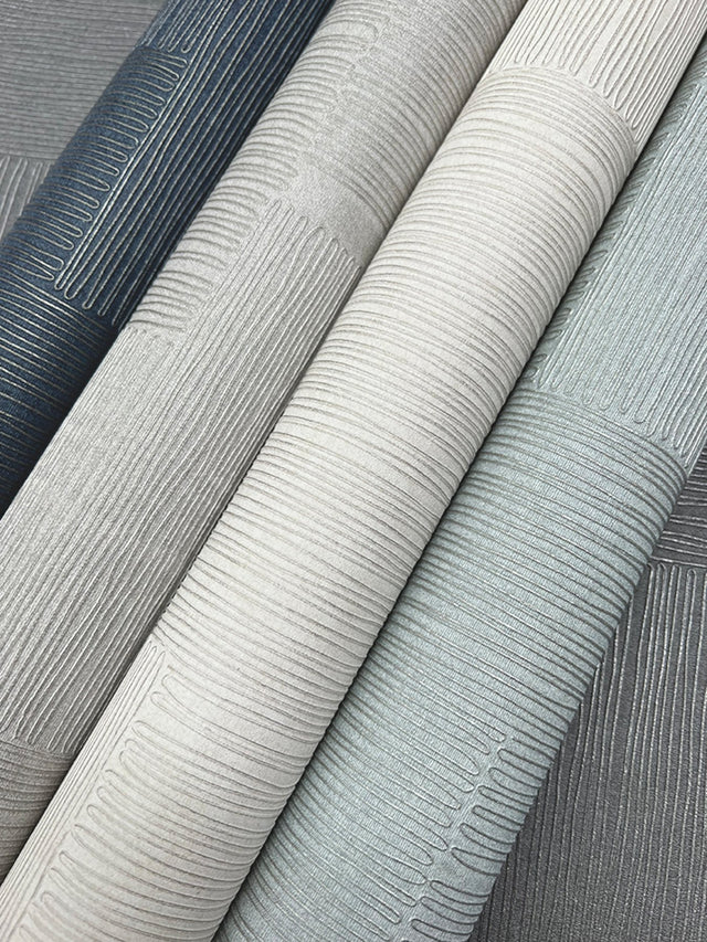 Contour Ivory Geometric Metallic Vinyl on Non Woven Wallpaper - York OI0701