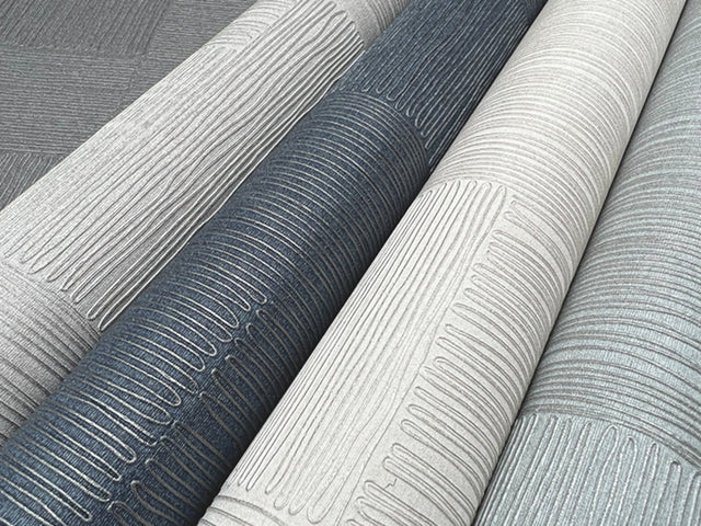 Contour Ivory Geometric Metallic Vinyl on Non Woven Wallpaper - York OI0701