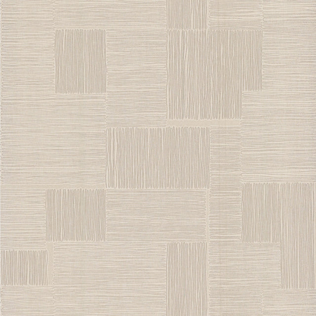 Contour Beige Metallic Geometric Wallpaper - York OI0702