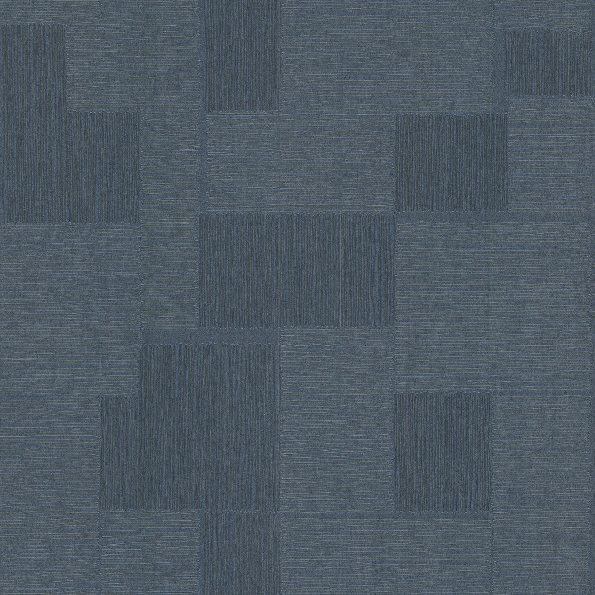 Contour Navy Geometric Metallic Vinyl on Non Woven Wallpaper - York OI0706