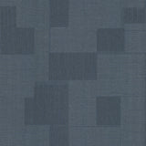 Contour Navy Geometric Metallic Vinyl on Non Woven Wallpaper - York OI0706