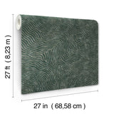 Modern Wood Forest Green Metallic Wallpaper with Geometric Woodgrain Pattern - York OI0711