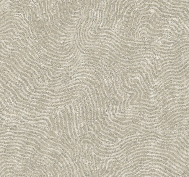 Modern Wood Taupe Metallic Geometric Wallpaper - York OI0712