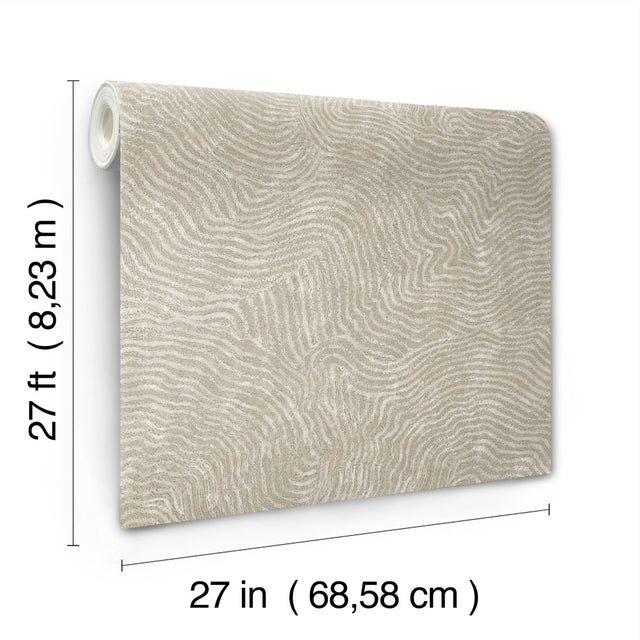 Modern Wood Taupe Metallic Geometric Wallpaper - York OI0712