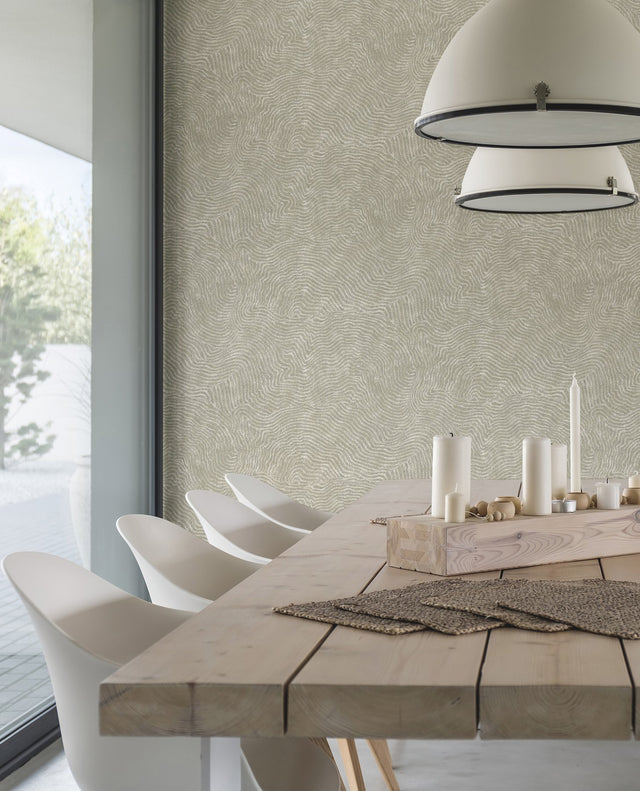 Modern Wood Taupe Metallic Geometric Wallpaper - York OI0712