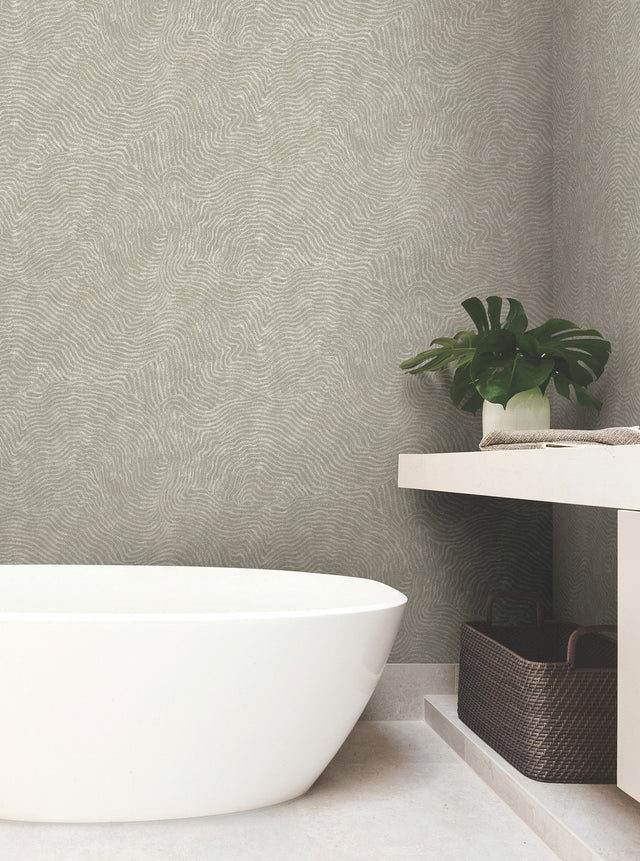 Modern Wood Taupe Metallic Geometric Wallpaper - York OI0712