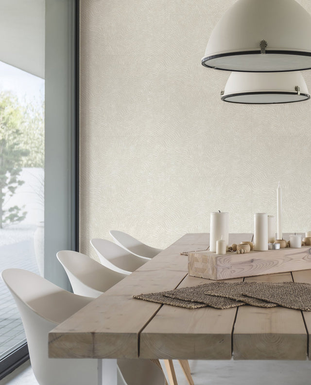 Modern Wood White Wallpaper with Metallic Raised Ink Geometric Woodgrain Pattern - York OI0713