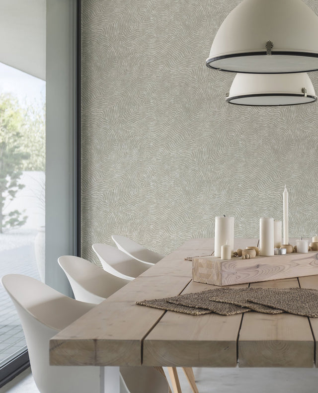 Modern Wood Grey Wallpaper with Metallic Raised Ink Woodgrain Pattern - York OI0715
